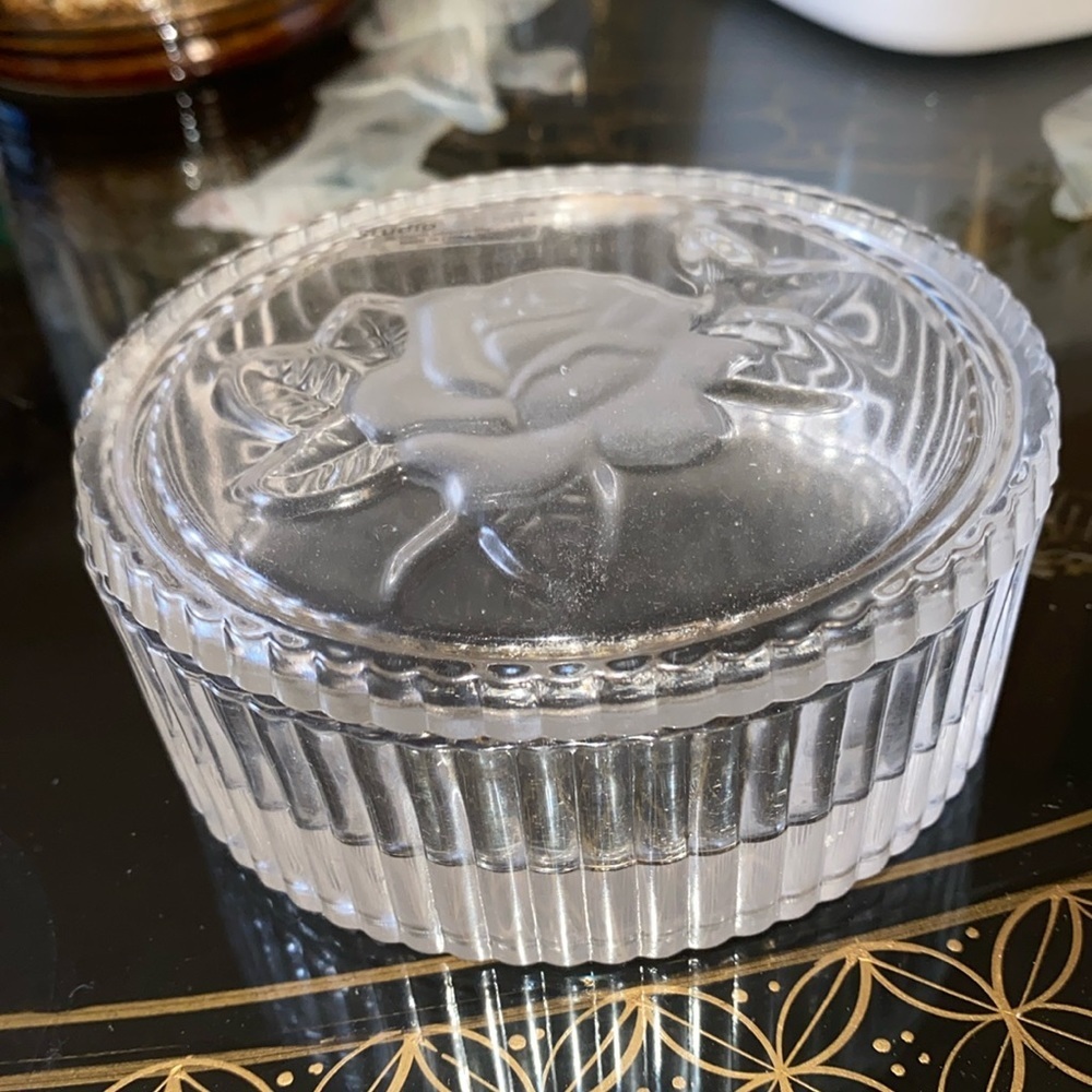 studio crystal by studio silversmiths small candy dish